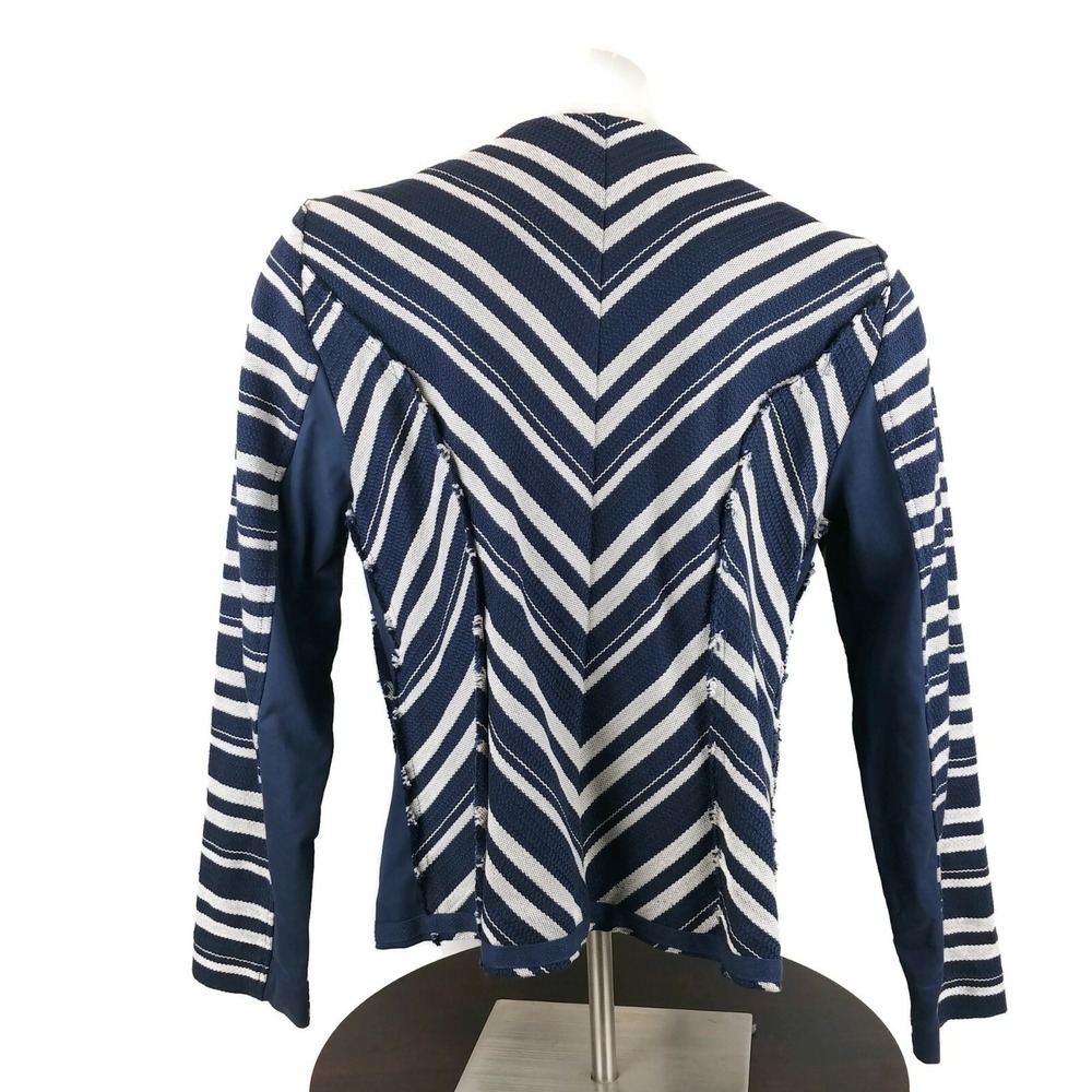 Lane Bryant Navy Blue and White Striped Overpiece Wrap Cardigan Women's Plus‎ 18 - Picture 3 of 4